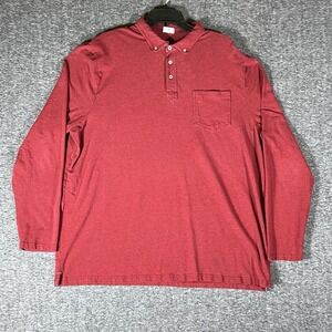 Johnnie-O Hanging Out Long Sleeve Polo Red Stretchy Mens Size 2XL Cotton Blend